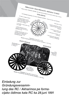 Romano Centro: Einladung zur Gründungsversammlung am 28. Juni 1991 (Foto: Romano Centro)