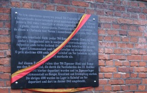 Gedenktafel auf dem jüdischen Friedhof in Lodz, 2012