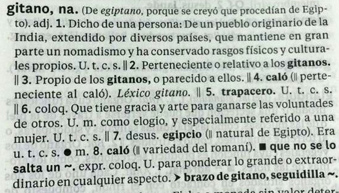 gitano - Eintrag im DRAE, 23. Ausgabe