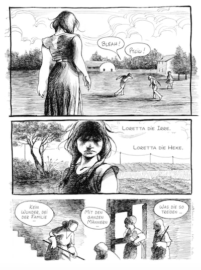 I Romengeri-tschaj Loretta: „Taj lakero dikipe. Oj aun tut dikel, ham oni interesi. Afka, sar te oj nischta buter na uscharel. Tutar na taj te avren­dar na. Tschak o fojimo nak taj sar oj poarvar pre va mi­cinlahi, lakero tscha­tschi­kano phu­ripe phu­kavnahi. Jek phuri tschaj, afka oj viri­kinlahi.“ Andi kipengeri kenva 