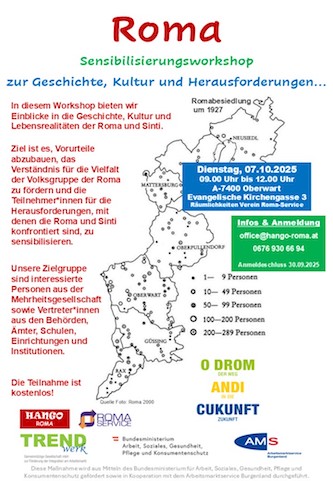 Flyer zum Roma-Workshop (Verein Hang Roma)